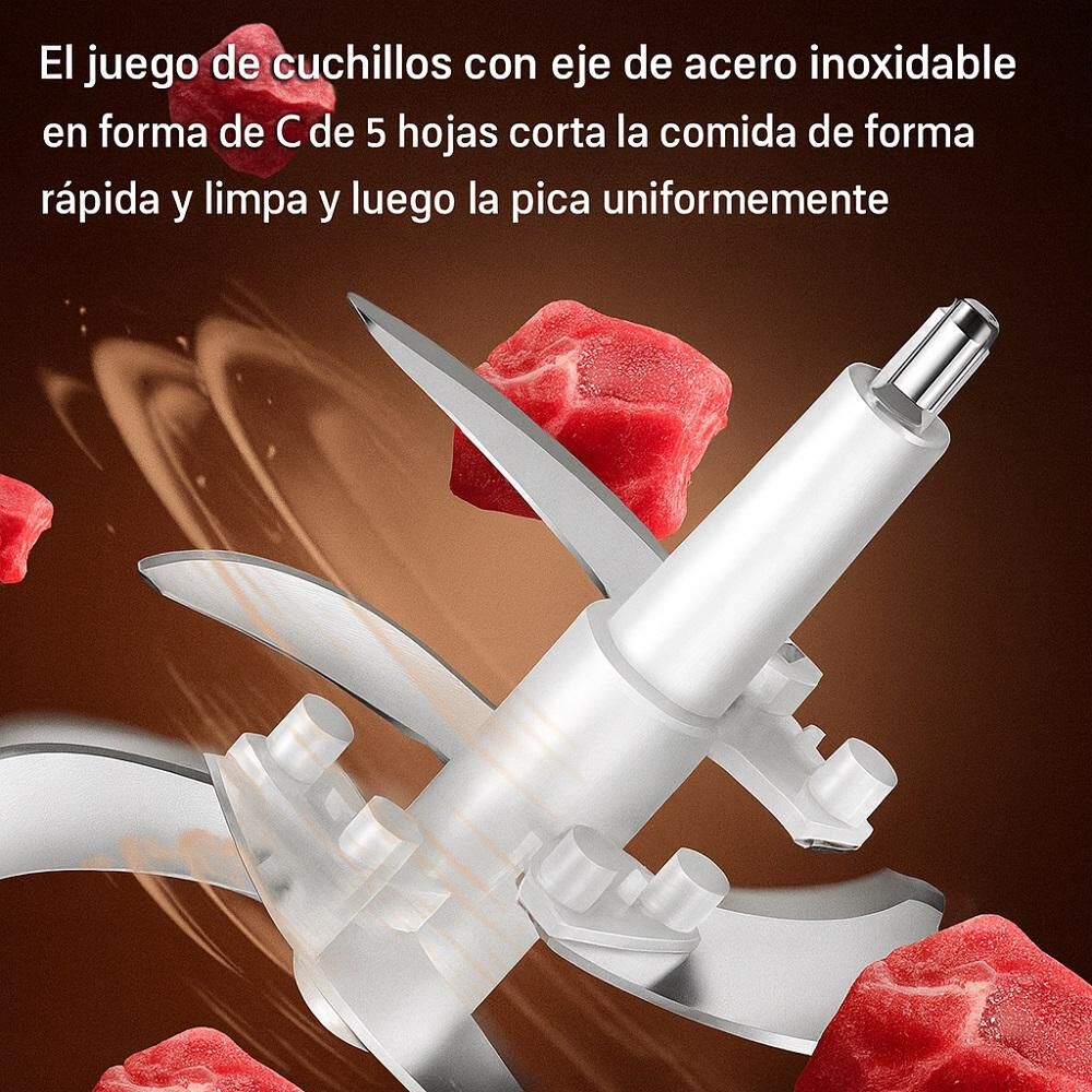 Triturador Procesador De Alimentos Electrico 5 Litros 500w Picador image number 4.0