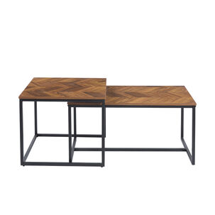 Mesa De Centro Doble Rectangular Madera