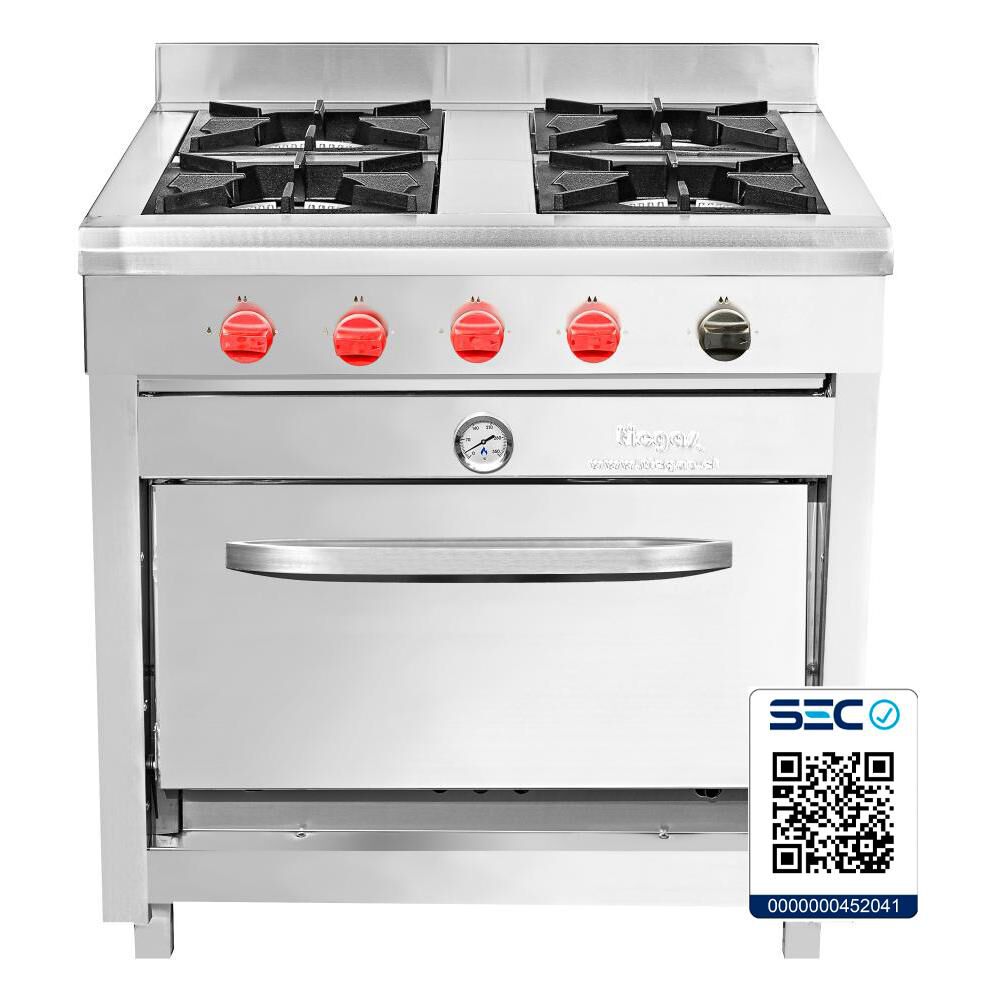 Cocina Semi Industrial Ticgas 4 Platos Inoxidable 58x65 / Gas Licuado image number 4.0