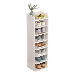 Zapatero Estante 8 Niveles Blanco Mdf Almacenamiento Compacto