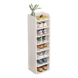 Zapatero Estante 8 Niveles Blanco Mdf Almacenamiento Compacto