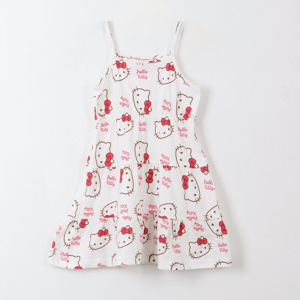 Vestido Ni&ntilde;a Blanco Full Print Hello Kitty image number 0.0