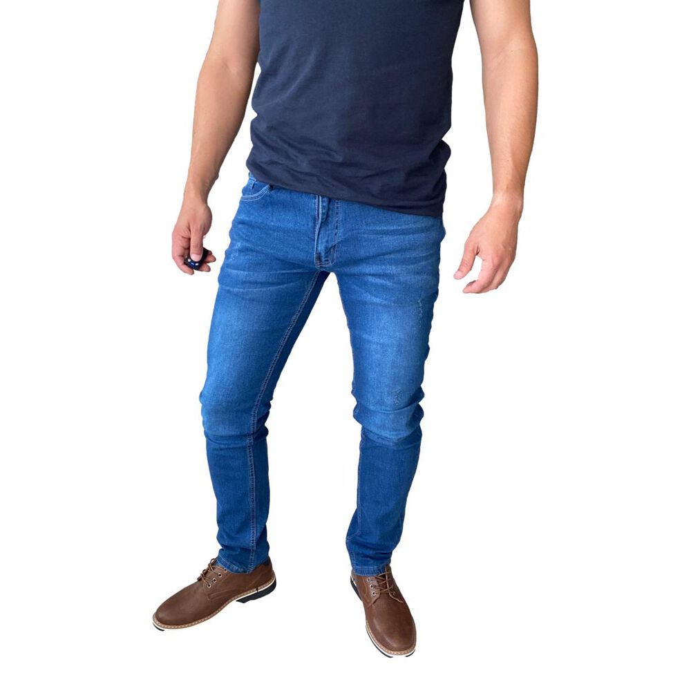 Jeans Hombre Elasticados Slim Azul image number 6.0