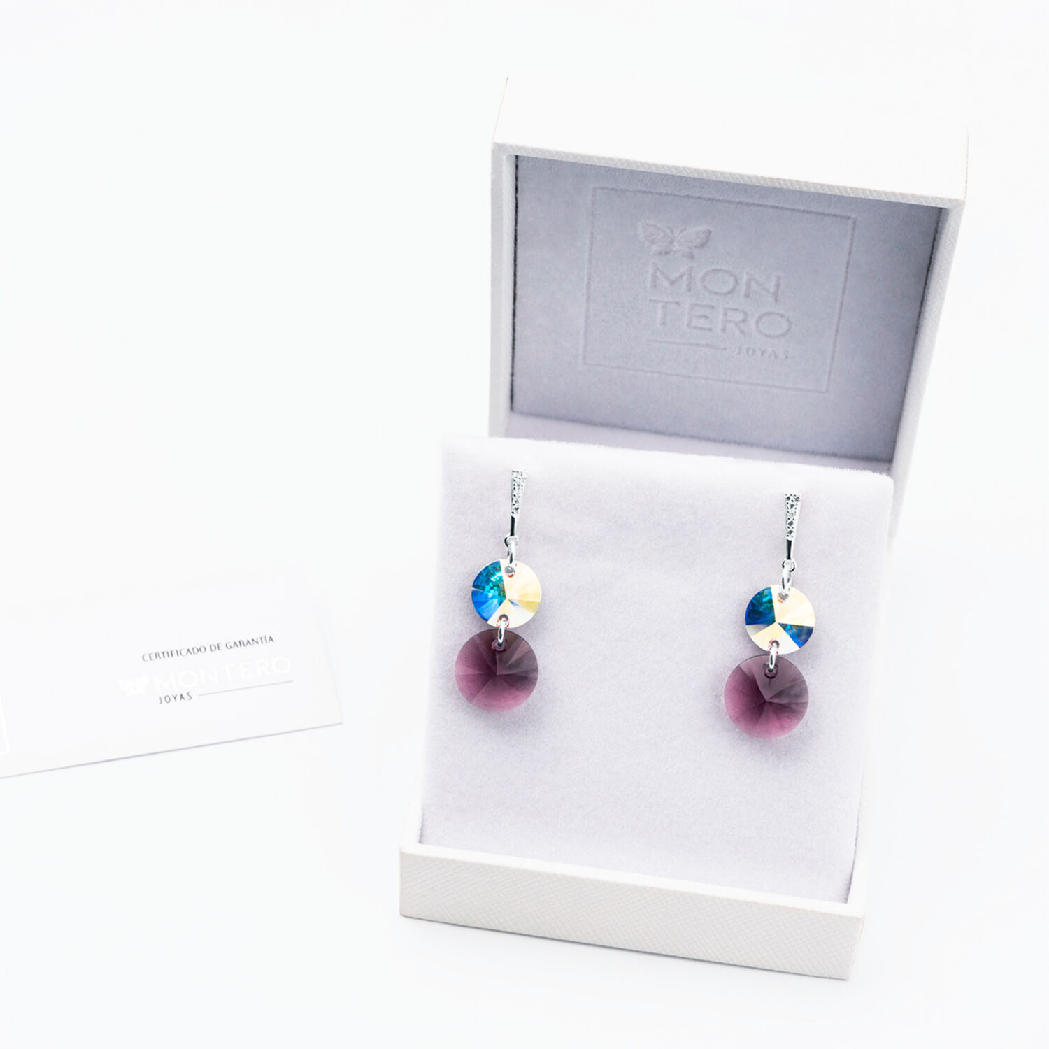 Aros Lourdes Cristales Genuinos Amethyst image number 1.0