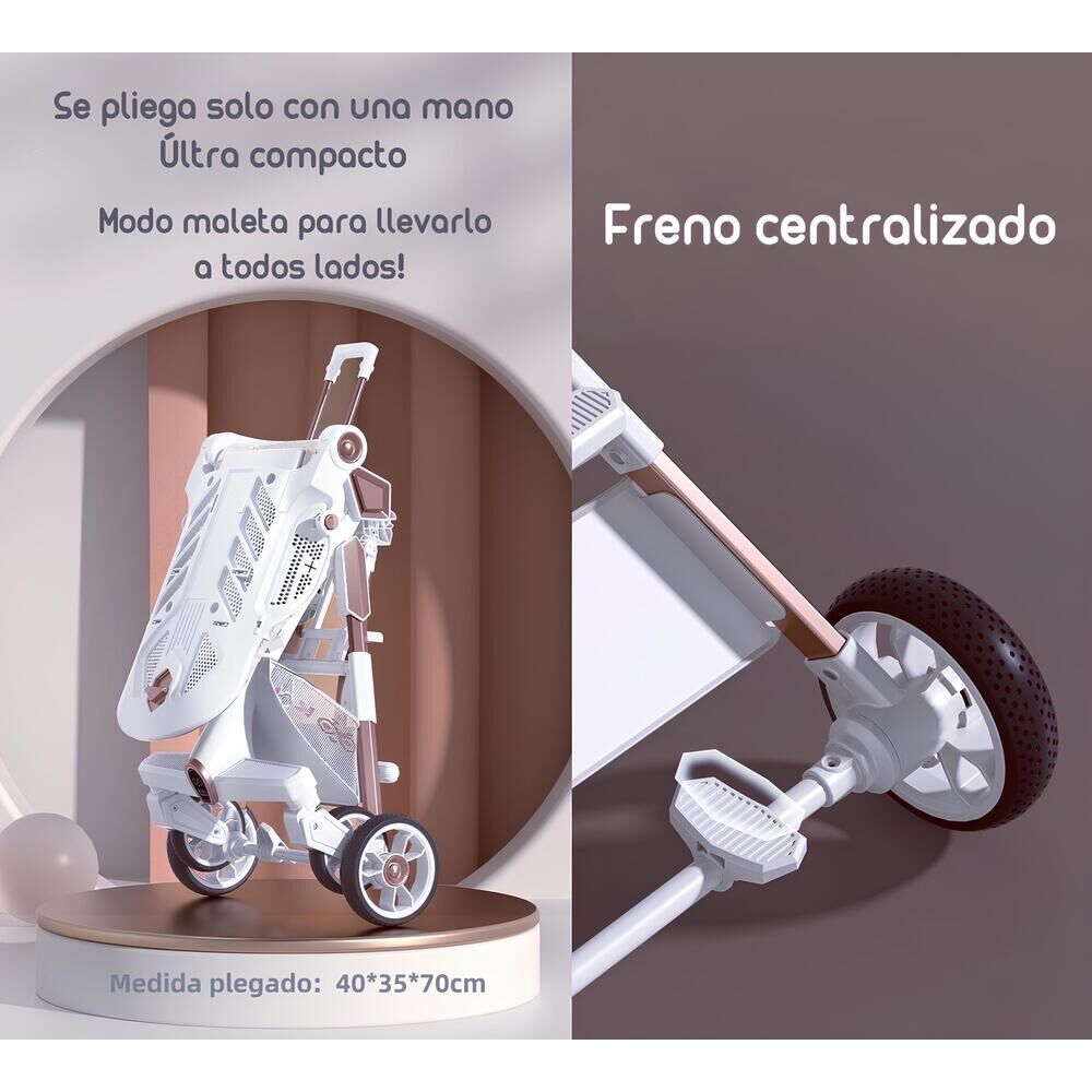 Coche De Paseo 360&deg; Con Mesita Lubabycas Blanco image number 4.0