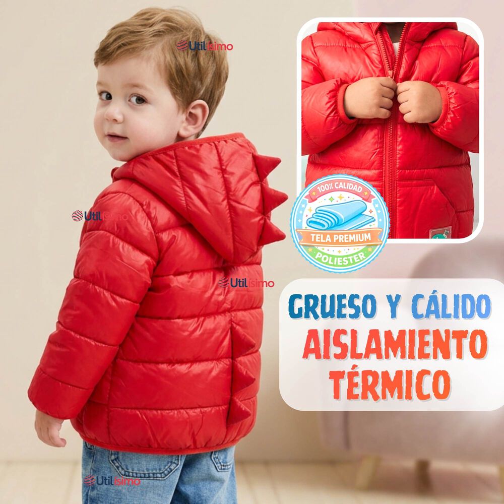 Parka Dinosaurio Con Capucha Manga Larga Ni&ntilde;o Jump Kids image number 4.0