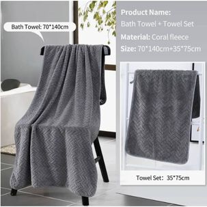 Juego De 2 Toallas De Ba&ntilde;o Altamente Absorbentes