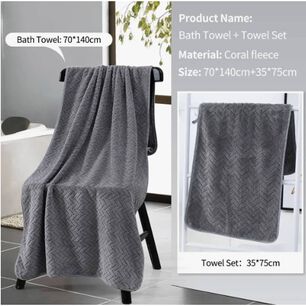 Juego De 2 Toallas De Ba&ntilde;o Altamente Absorbentes