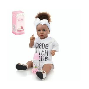 Juguete Mu&ntilde;eca Realista 55cm Morena Bebe Reborn Infantil
