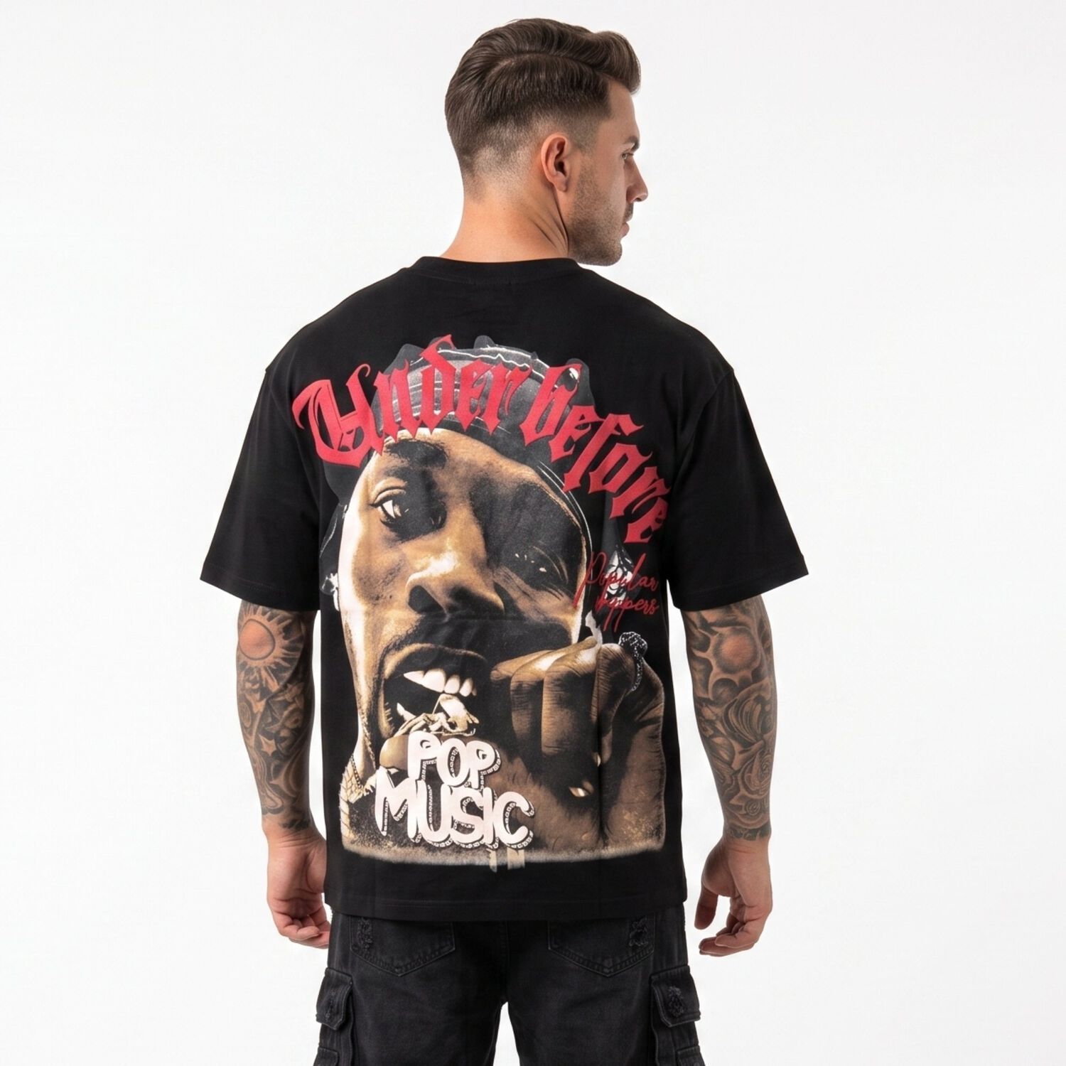 Polera Hombre Relaxed Fit Urbana Dise&ntilde;o Estampado Rappers image number 2.0