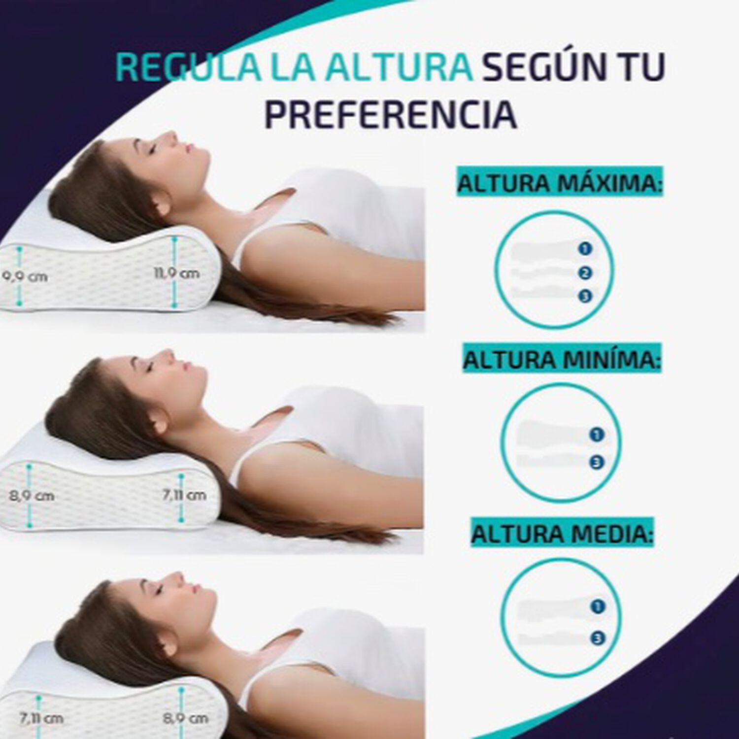 Almohada Viscoelastica Altura Ajustable image number 2.0