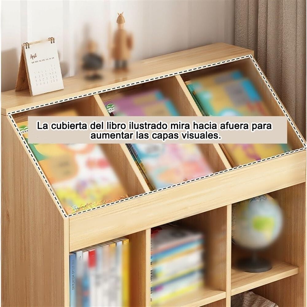 Estantería Infantil Organizador 3 Niveles Marrón Claro image number 6.0