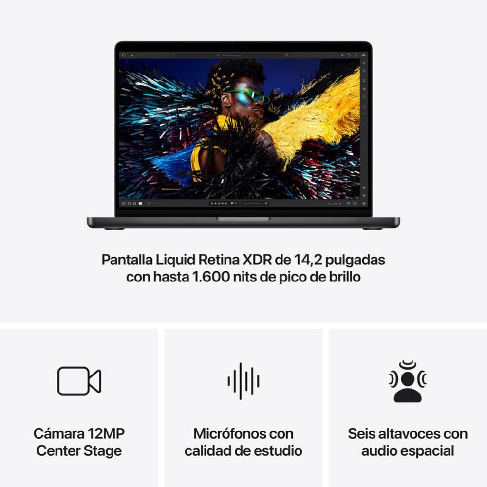 Apple Macbook Pro 14" Chip M4 512gb 16gb Liquid Retina Xdr - Negro image number 4.0