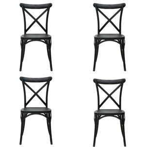 Silla Retro Negra 4 Unidades