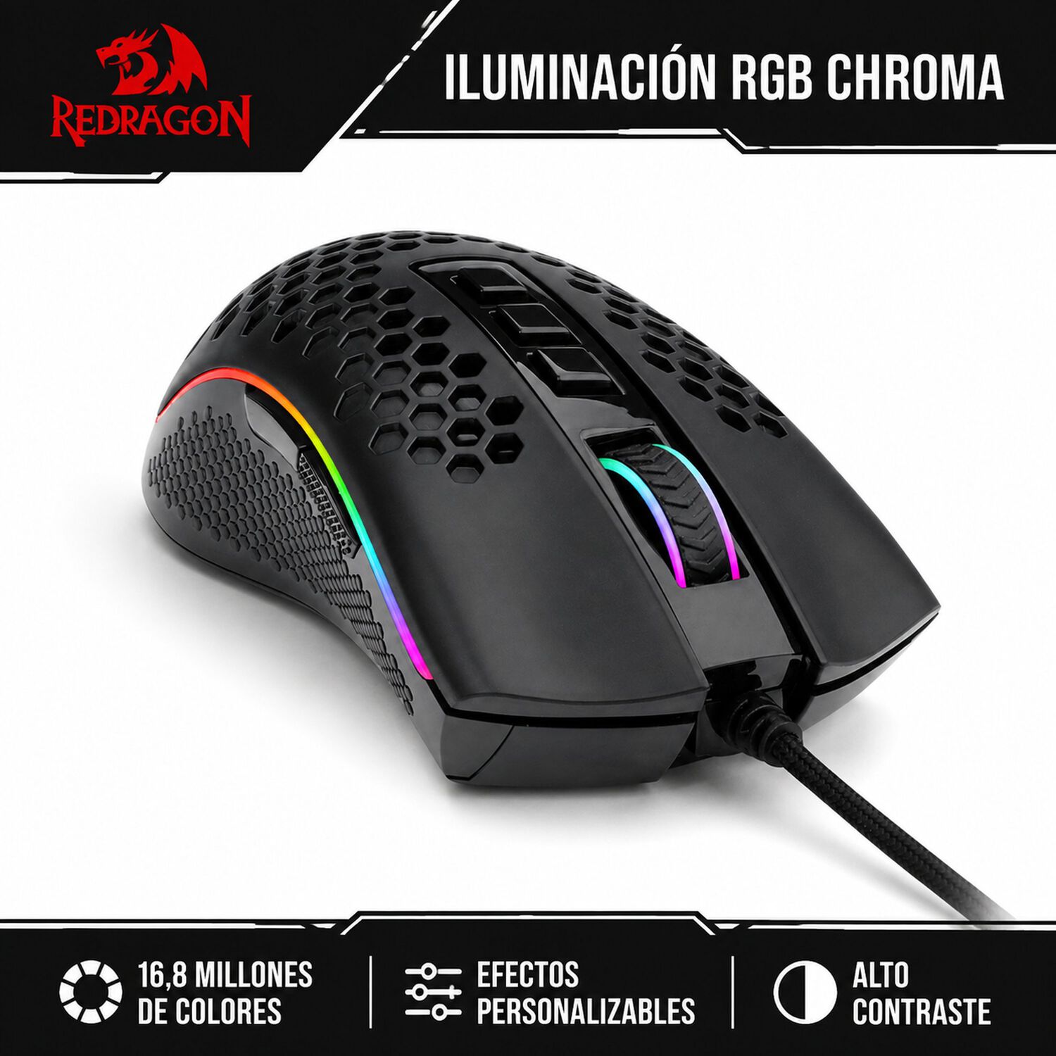 Mouse Gamer Redragon Storm Elite M988 Rgb 16000 Dpi image number 5.0