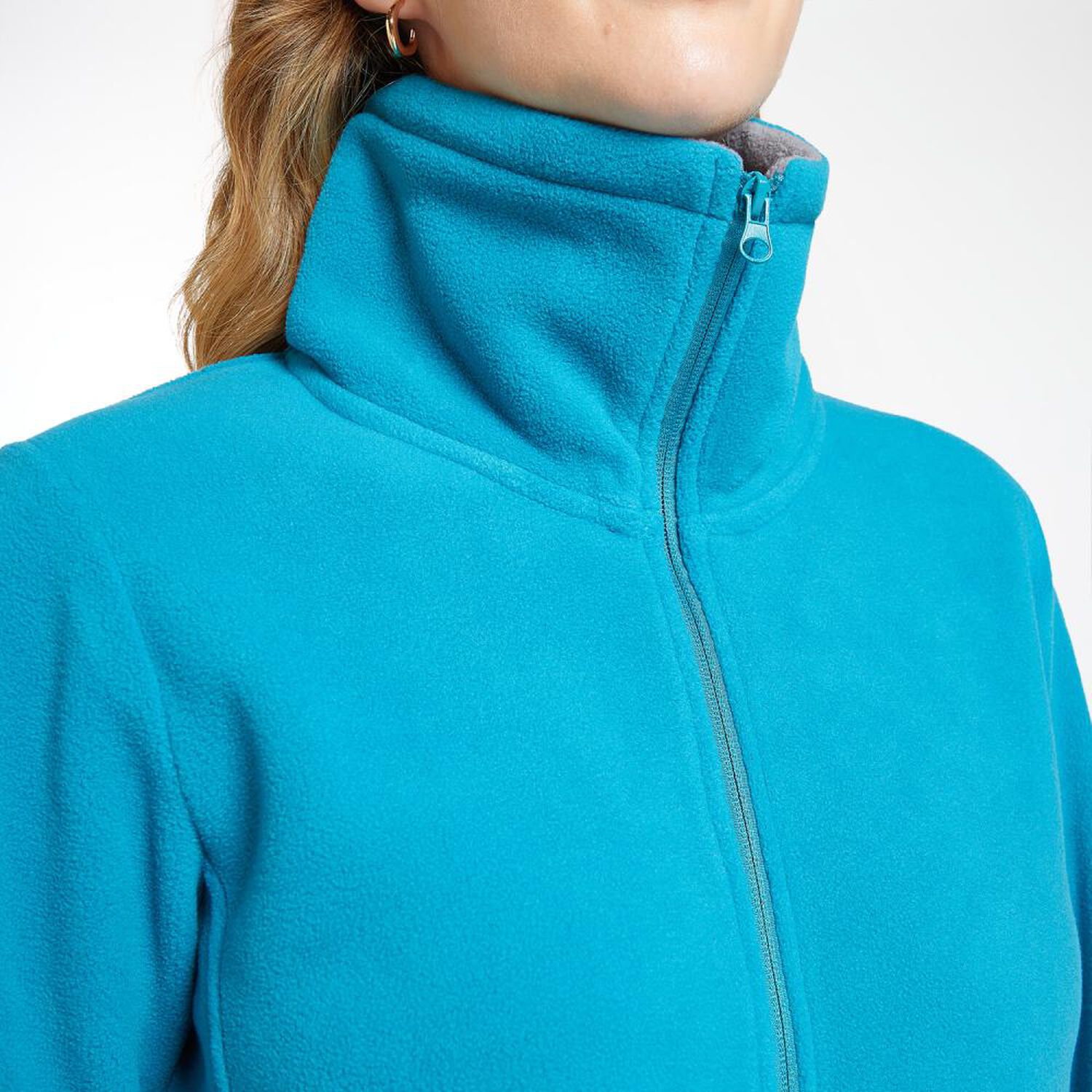 Poler&oacute;n Polar Liso Regular Cuello Alto Zipper Mujer Geeps image number 4.0
