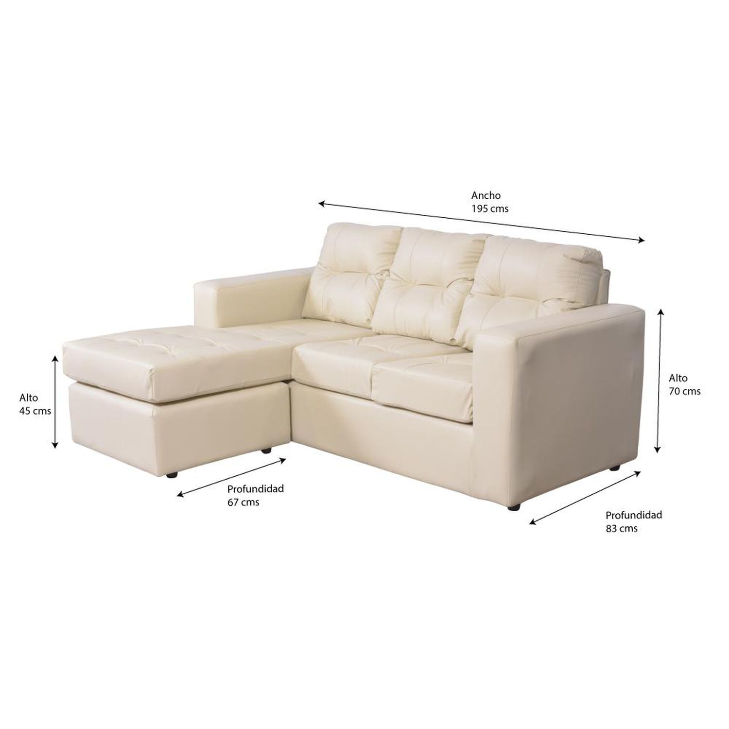 Sof&aacute; Casa Ideal Rodas / 3 Cuerpos + Pouf image number 1.0