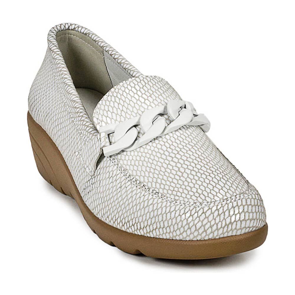 Mocas&iacute;n Cuero Hadassa Blanco image number 2.0