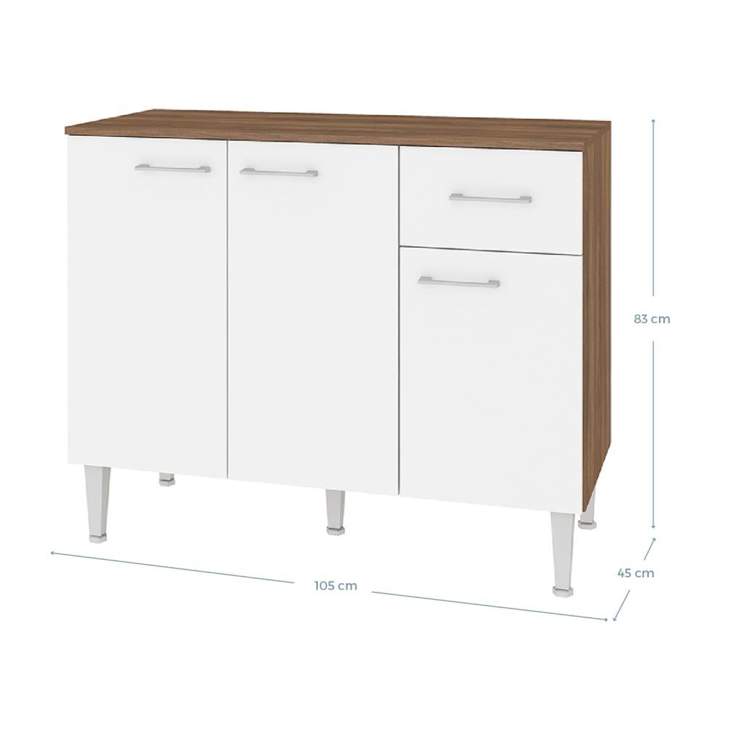 Mueble De Cocina Vekkahome Base Evandro / 3 Puertas / 1 Caj&oacute;n image number 1.0
