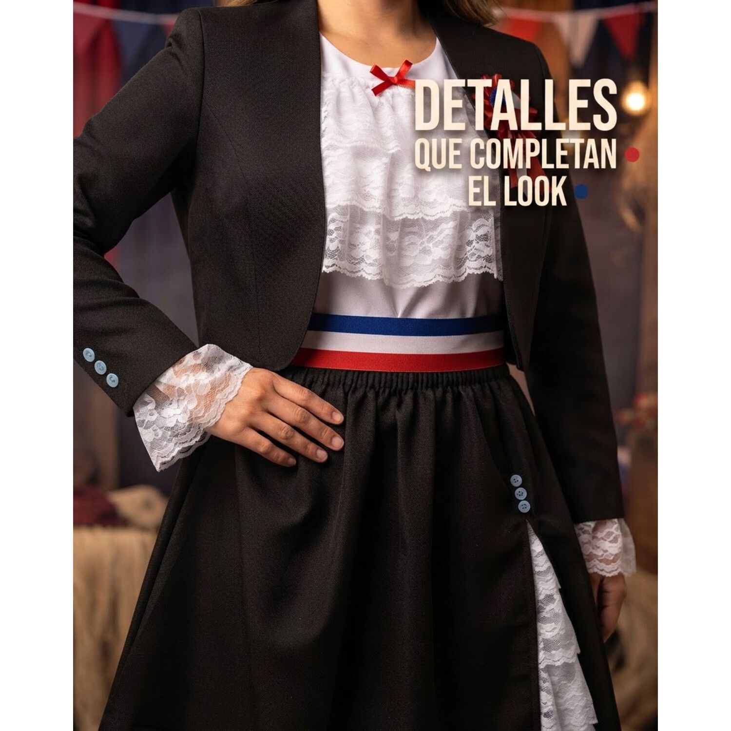 Traje Huasa Tradicional Para Ni&ntilde;as, Adultas image number 21.0