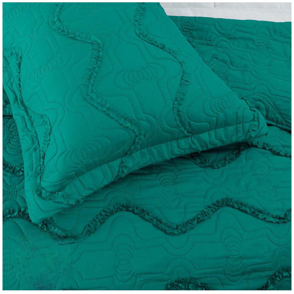 Cubrecama Bordado Premiun 2 Plazas Turquesa image number 1.0
