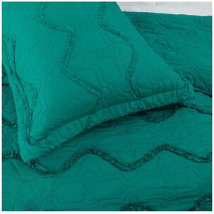 Cubrecama Bordado Premiun 2 Plazas Turquesa