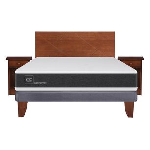 Cama Europea Cic Ortopedic / 2 Plazas / Base Normal + Set De Maderas