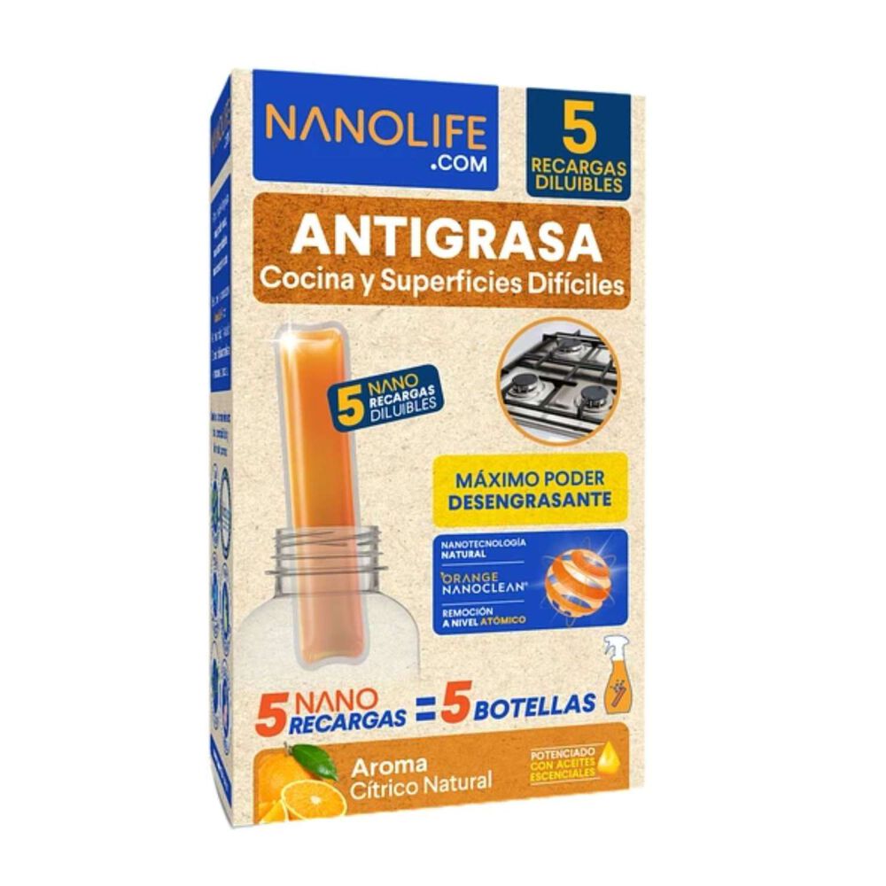 Antigrasas Recarga Rinde 5x600ml - Deysa Nanolife image number 0.0