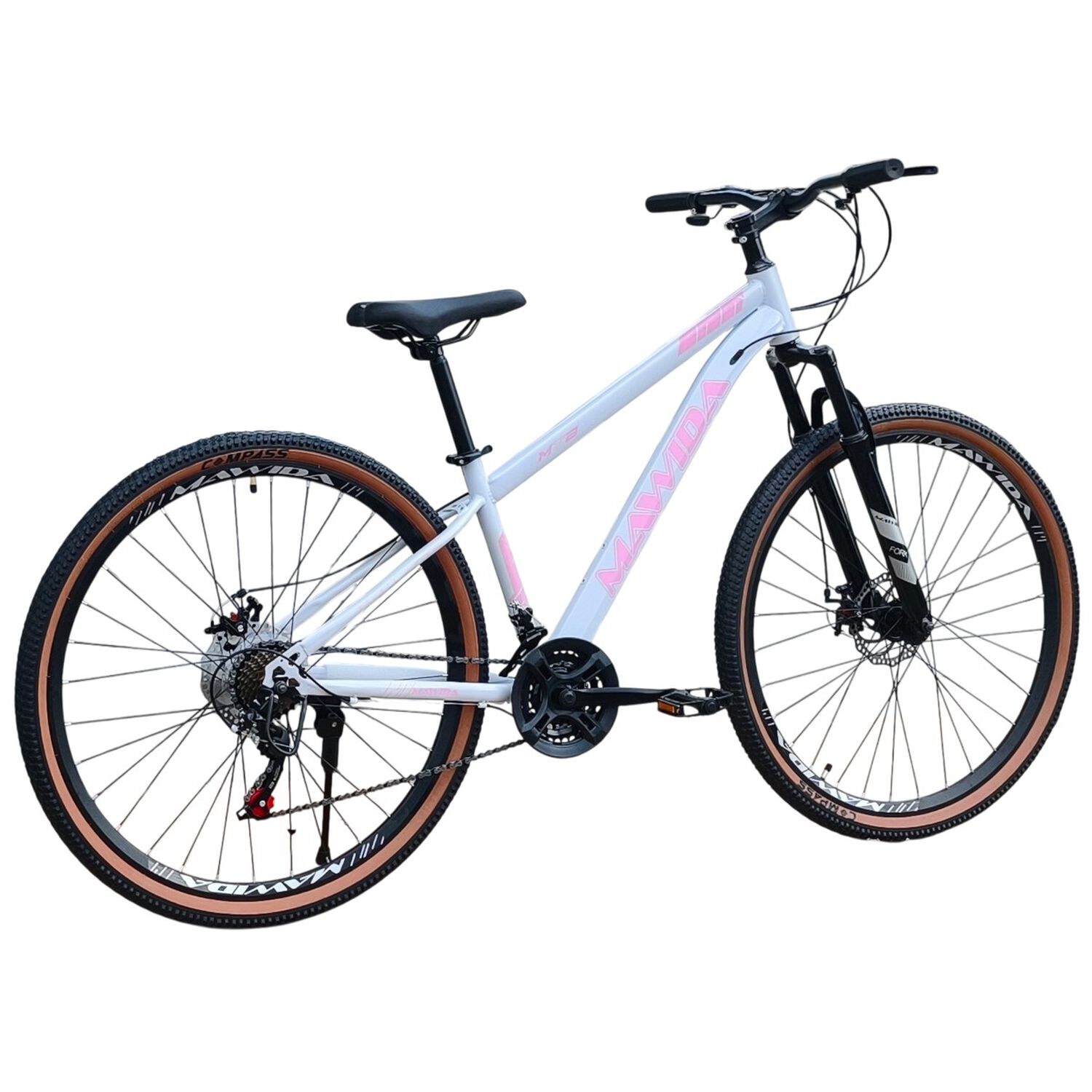 Bicicleta Aro 29 Mawida 21 Veloc Y Freno Disco Blanco Rosado image number 4.0