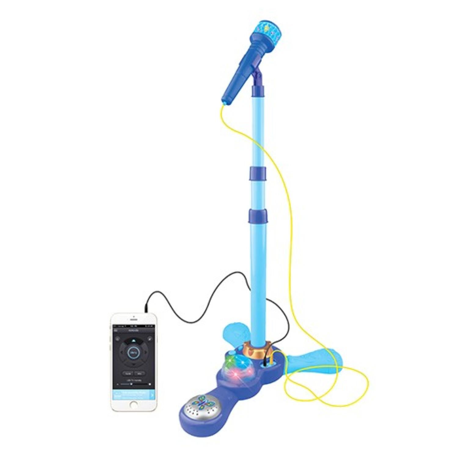 Juguete Microfono Karaoke Pedestal Luces Mp3 Azul Infantil image number 0.0