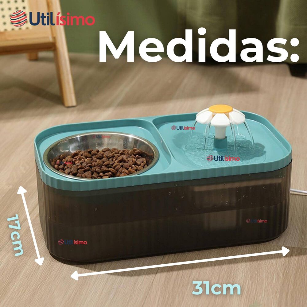 Fuente De Agua Bebedero 2 En 1 Eléctrico Para Gatos 3 Litros image number 2.0