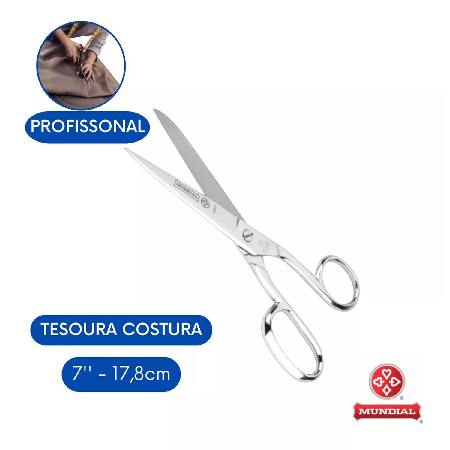 Tijera Para Costura Mundial Met&aacute;lica 445-7, 7'' (17,8cm) image number 1.0