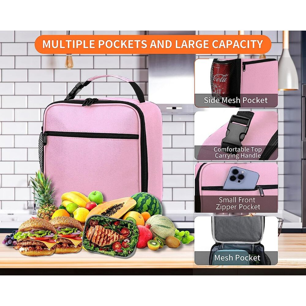 Lonchera Térmica Portátil Rosa Para Hombre Y Mujer image number 2.0