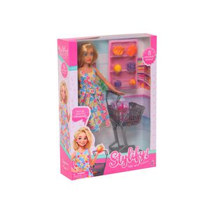 Mu&ntilde;eca Fashion 31 Cm Con Set De Supermercado Happyline
