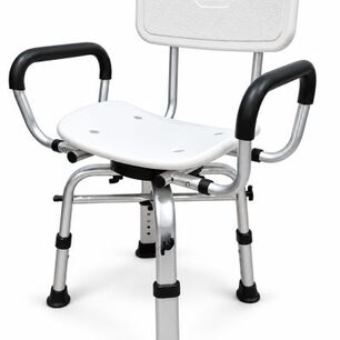 Silla De Ducha Giratoria Oneder 483a Adulto Mayor De Aluminio Con Respaldo Y Apoyabrazos 130 Kg