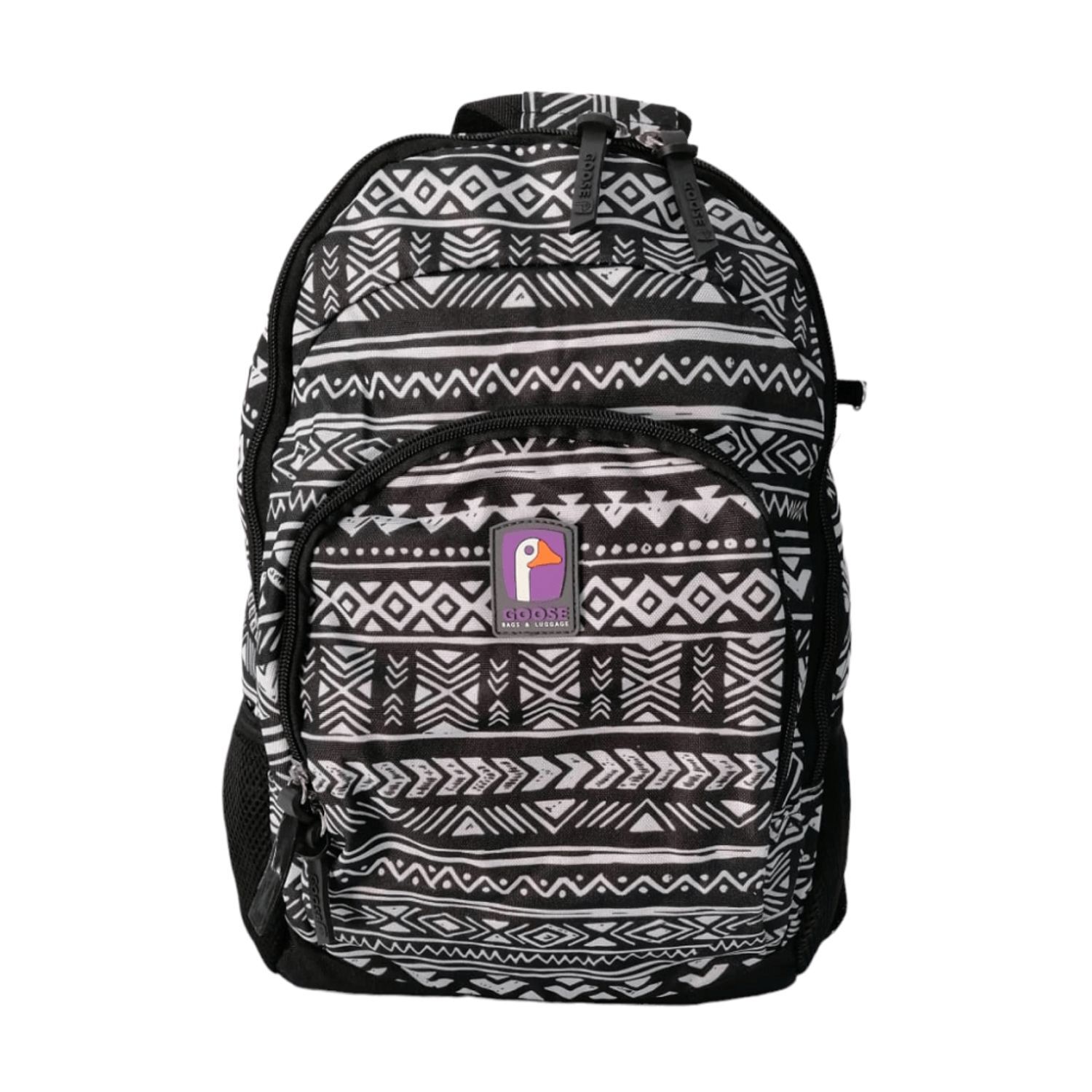 Mochila Estampado &Eacute;tnico Negro Blanco Escolar Casual Escolar image number 0.0
