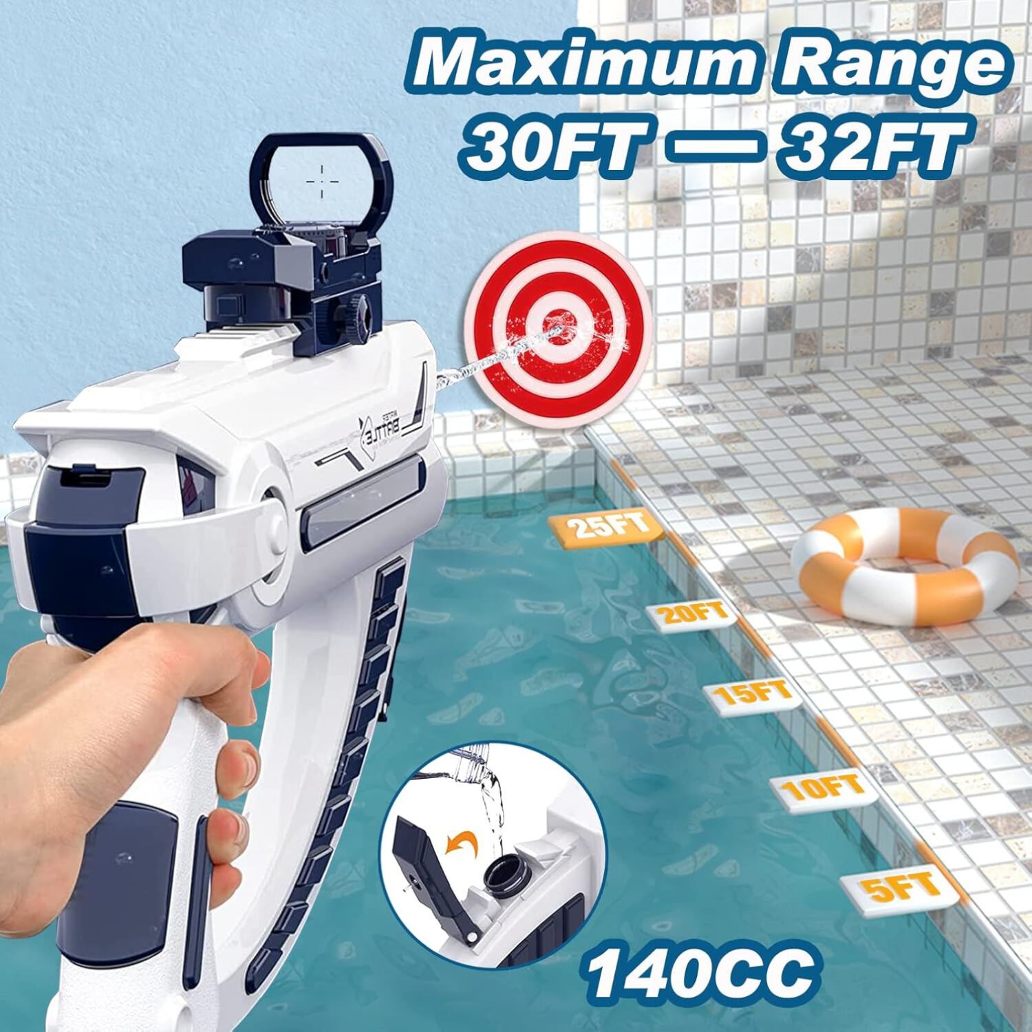 Pistola De Agua Premium Con Mira Electrica image number 2.0