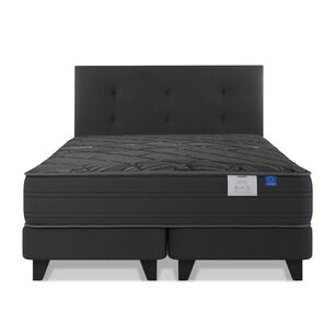 Cama Europea Flex Black / 2 Plazas / Base Dividida + Respaldo