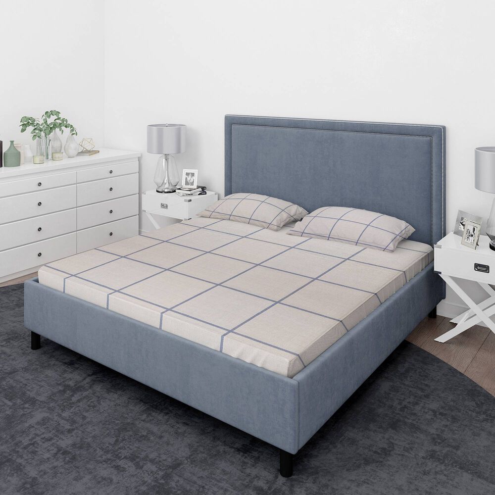 Juego De S&aacute;banas Nautica 4 Piezas Microfibra 2 Plazas Dise&ntilde;o A Cuadros Blanco image number 0.0