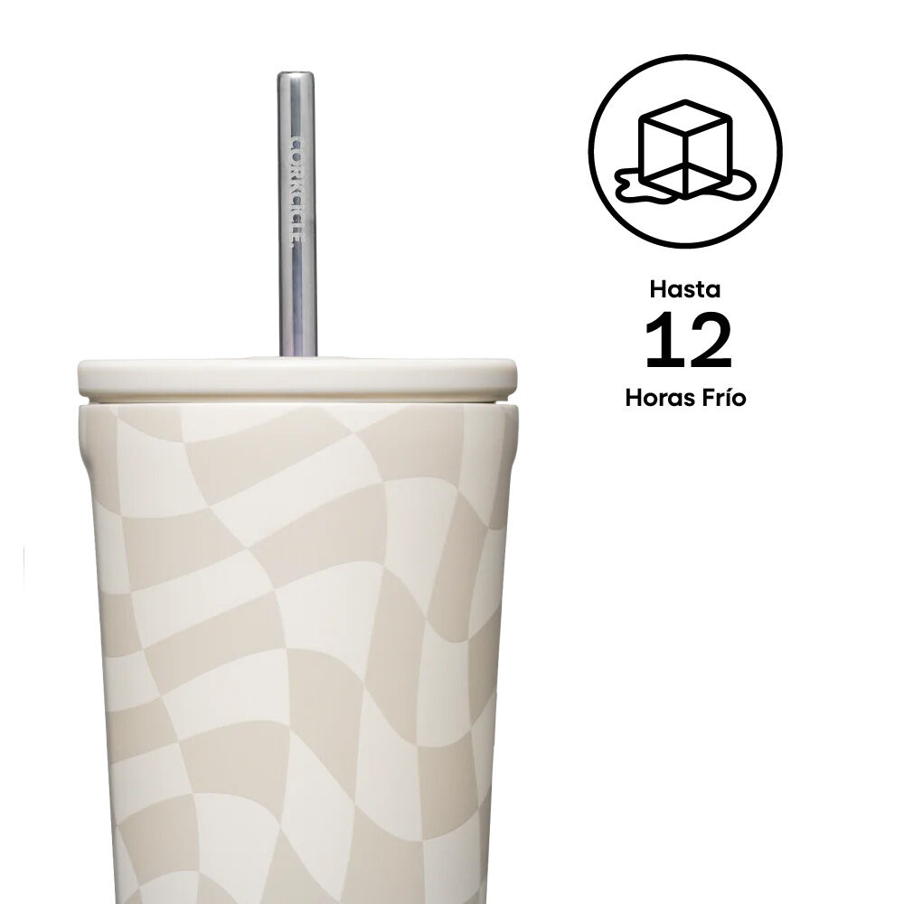 Vaso Térmico Cold Cup 700ml Wavy Checkerboard Neutrals image number 4.0