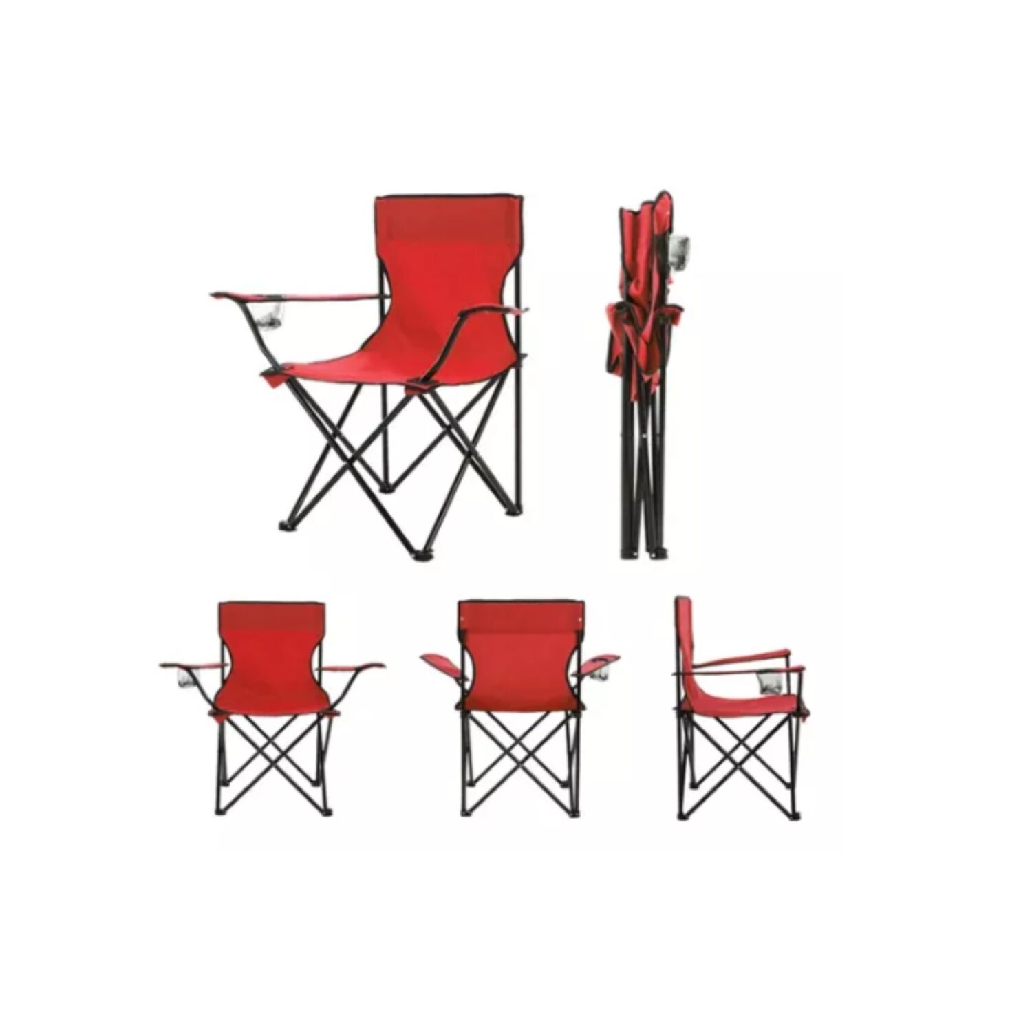 Silla Plegable De Playa Camping Pesca Picnic Con Porta Vaso image number 4.0