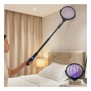 Raqueta Matamosquitos Extensible El&eacute;ctrica Giratoria