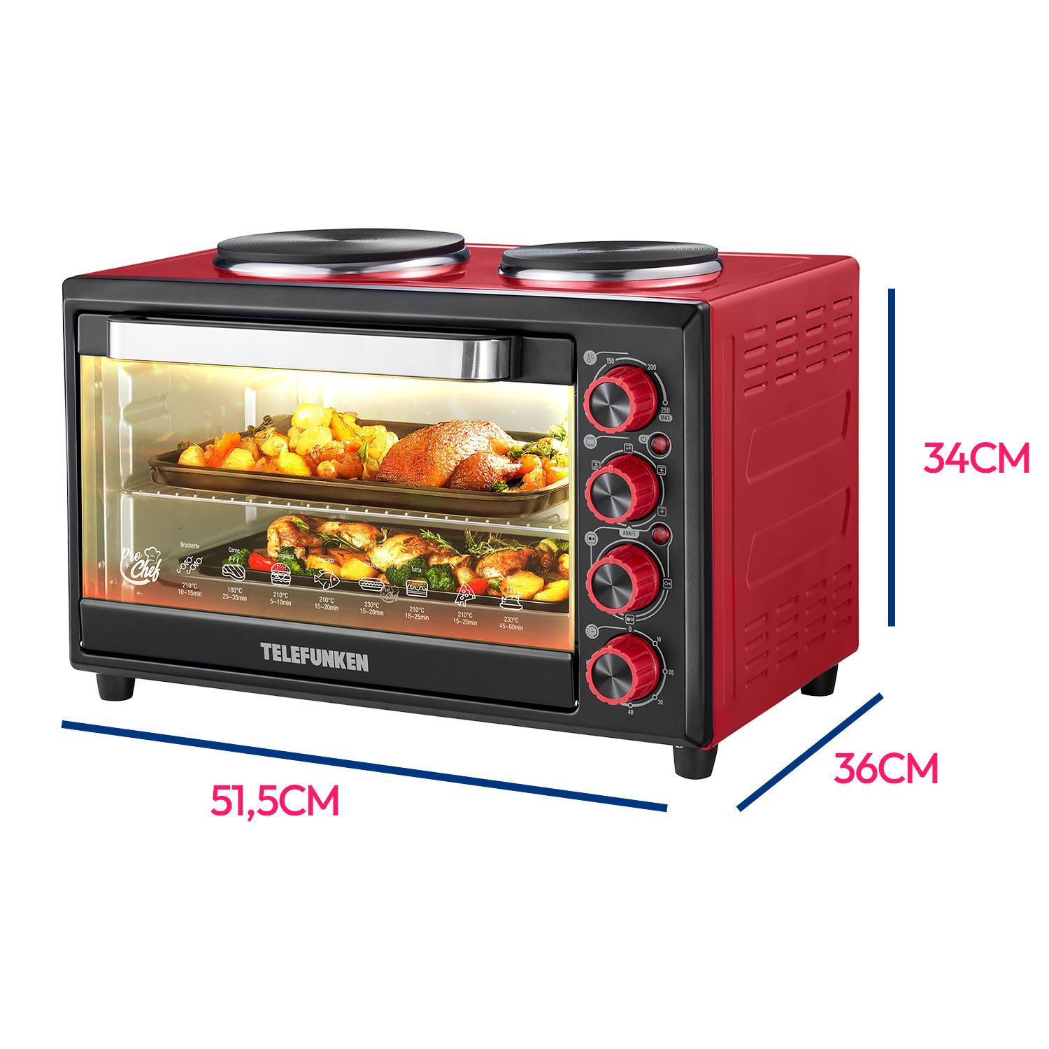 Horno El&eacute;ctrico 40lts Telefunken Tf E552c image number 3.0
