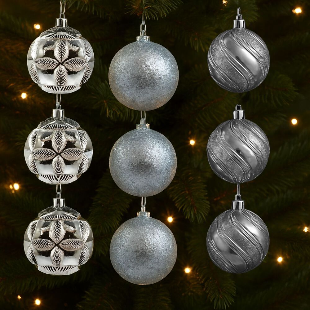 27 Esferas Navideñas Bambalina 5cm Plateado Decoracion image number 1.0