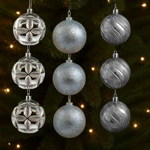 27 Esferas Navideñas Bambalina 5cm Plateado Decoracion 27 Esferas Navideñas Bambalina 5cm Plateado Decoracion