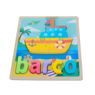 Puzzle Encaje Madera Letra Dibujo Rompecabeza Didactico Ni&ntilde;o