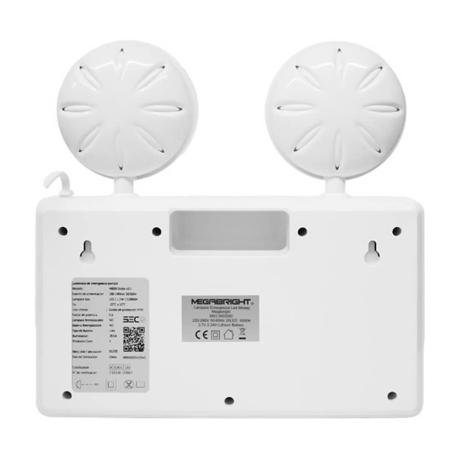 L&aacute;mpara De Emergencia Megabright 2 Focos 3003000 image number 4.0