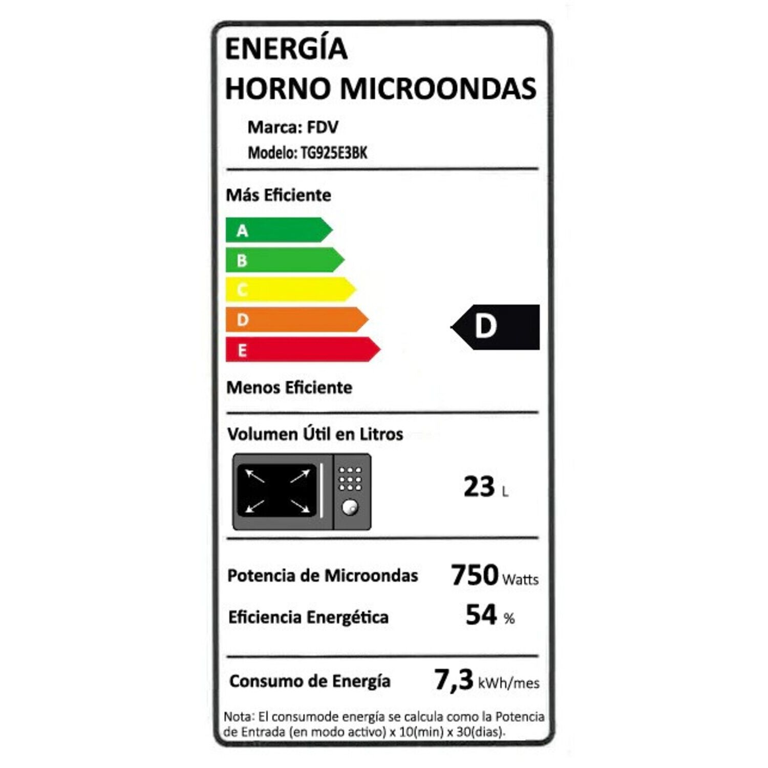 Microondas Empotrado Fdv Prestige 25 Litros image number 7.0