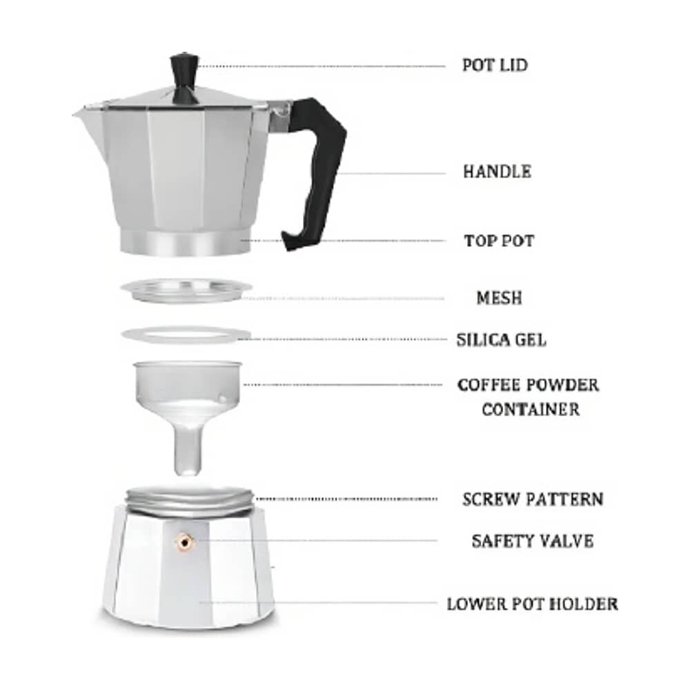 Cafetera Italiana Para 3 Tazas Aluminio image number 1.0