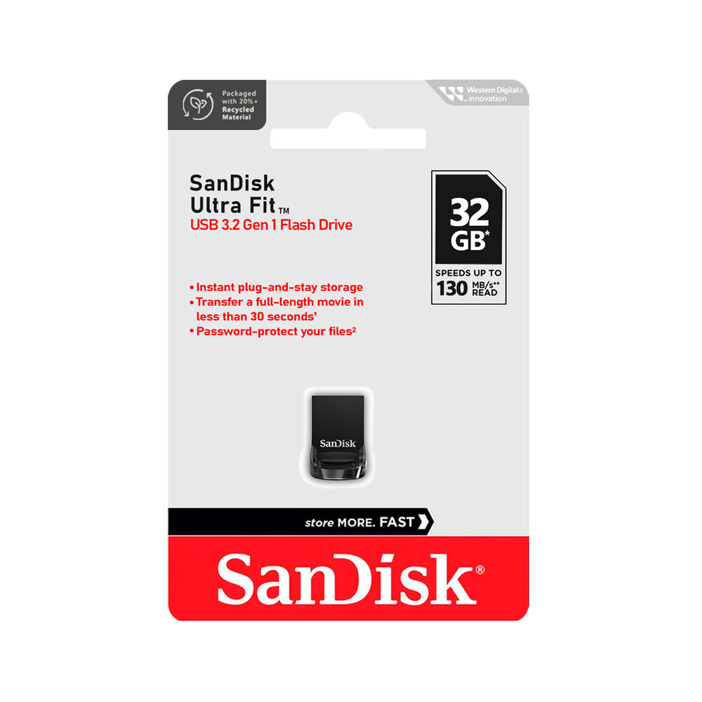 Pendrive Sandisk Usb 3.2 32gb Ultra Fit 130mb/s Mac Windows image number 5.0